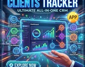 Clients Tracker, CRM Dashboard, Project Management with Tasks, Leads, Time Tracking, Business Planner App, Gantt Charts, Invoice & Analytics