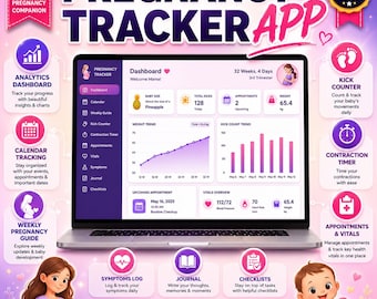 Pregnancy Tracker App, Baby Growth Tracker Guide, Maternity Planner for Expecting Mothers, Kick Counter, Contraction Timer, Prenatal Journal