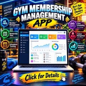 Gym Membership Manager, Fitness Studio Software, Members Tracking Dashboard, Attendance Tracker, Small Business Billing & Invoicing, Web App