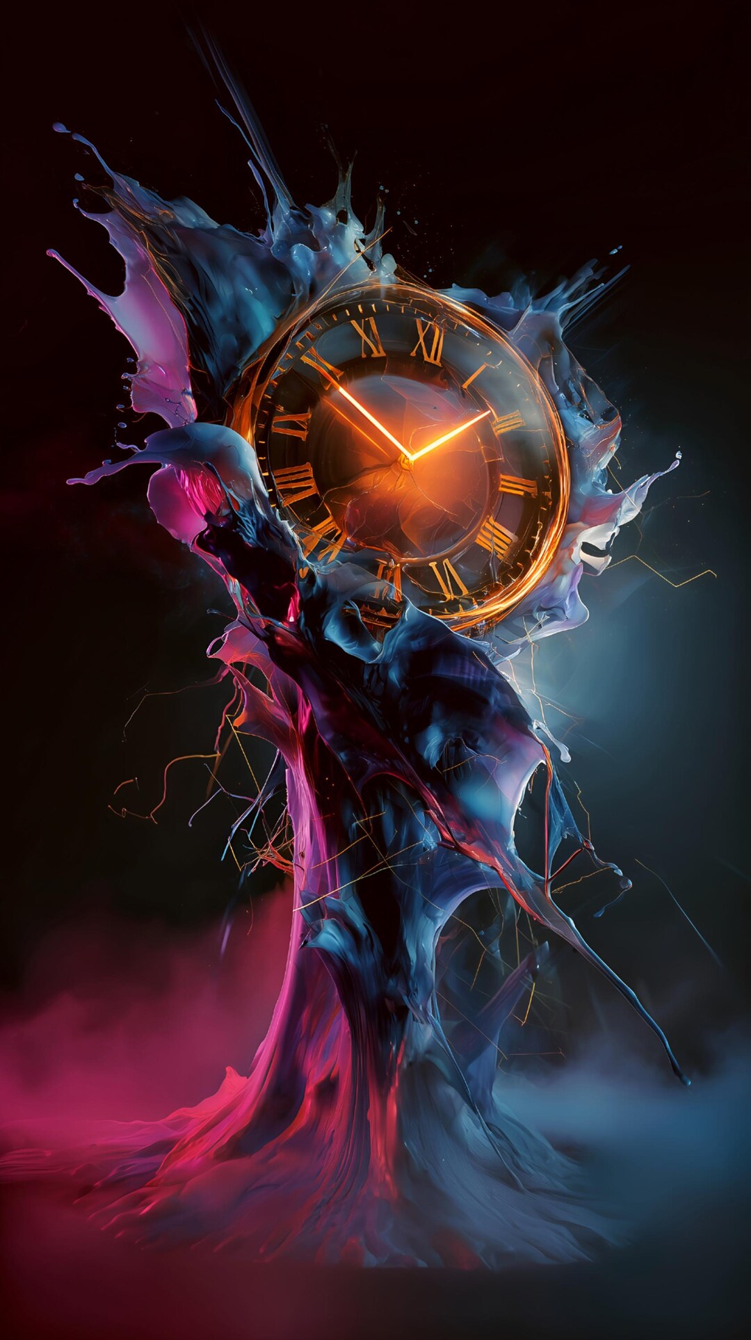 Time Unbound – Abstract Clock Energy Digital Art Print, Cinematic ...