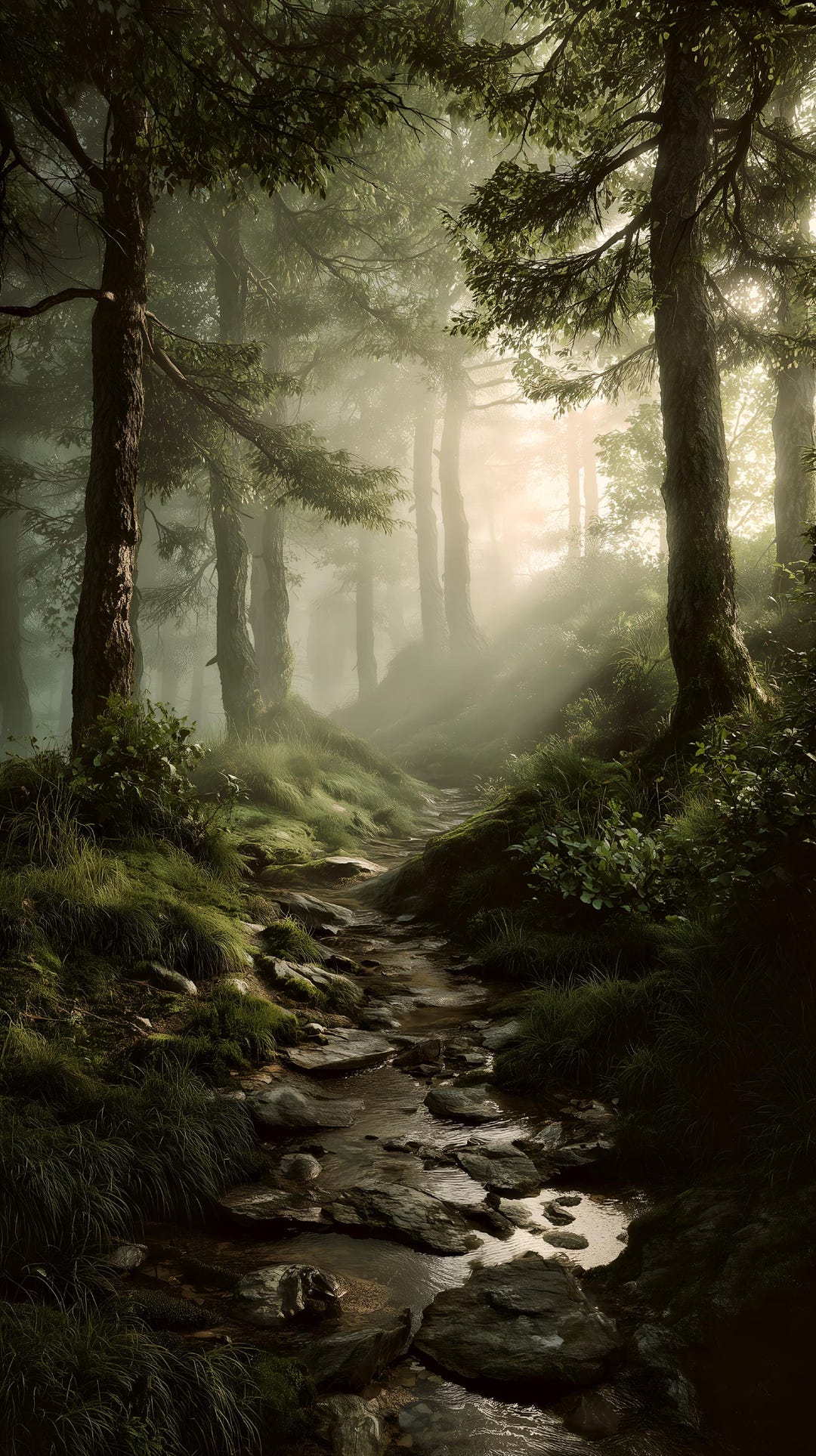 Misty Forest Path Light — Calm Nature Wall Art - Etsy UK