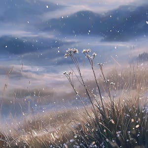 Soft Winter Field — Calm Snow Light Nature Wall Art