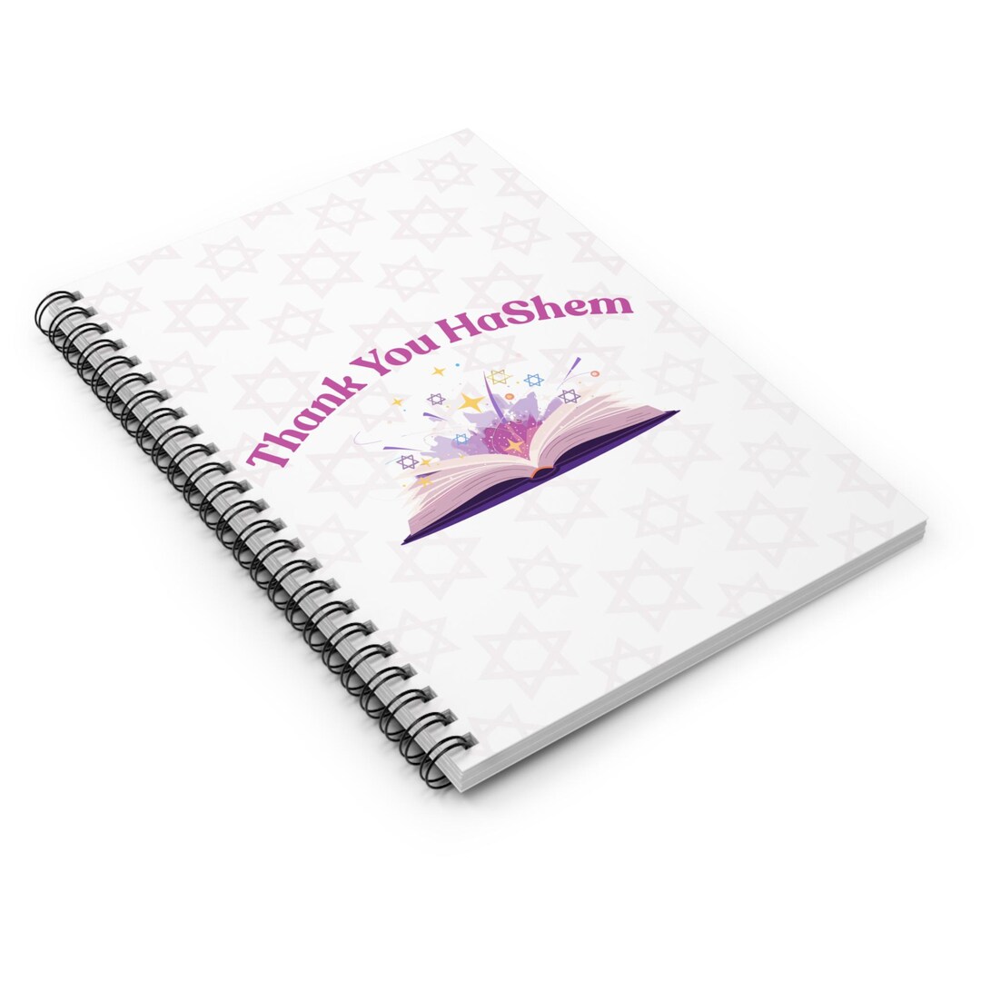 String Notebook Thank Thank You Hashem Spiral Notebook | Ruled Journal, Jewish Faith Design ...