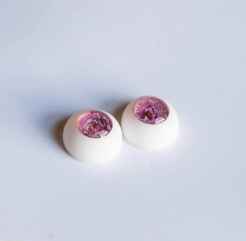 artist bear eyes 14mm handmade bjd eyes fantasy eyes no pupil eyes pink eyes doll eyes unique resin eyes for bjd doll reborn eyes