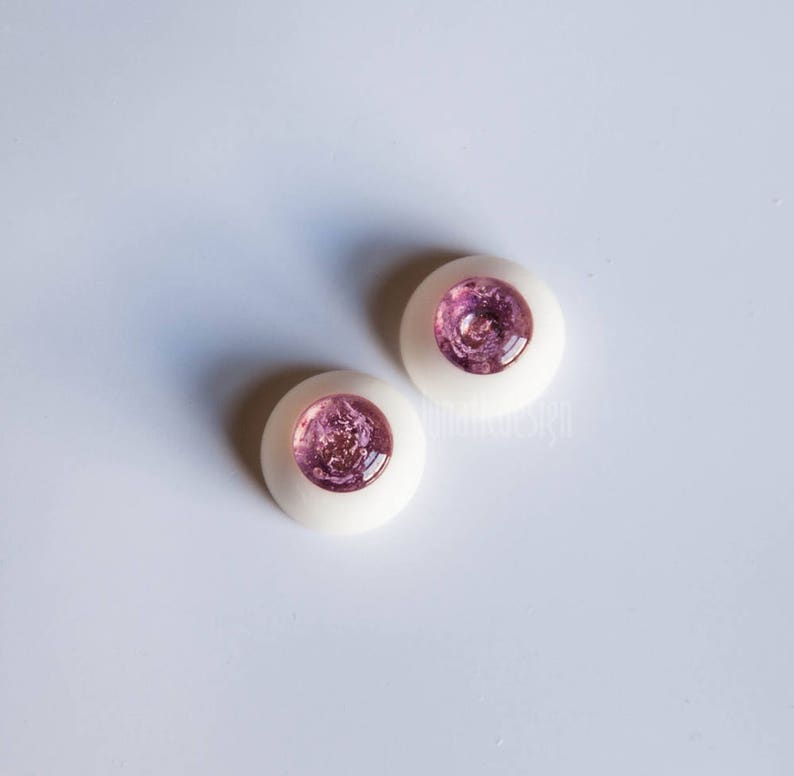 artist bear eyes 14mm handmade bjd eyes fantasy eyes no pupil eyes pink eyes doll eyes unique resin eyes for bjd doll reborn eyes