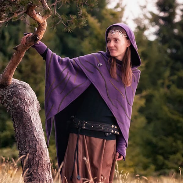 Phoenix Elven Shawl Robe with Brooch and Elf Gloves