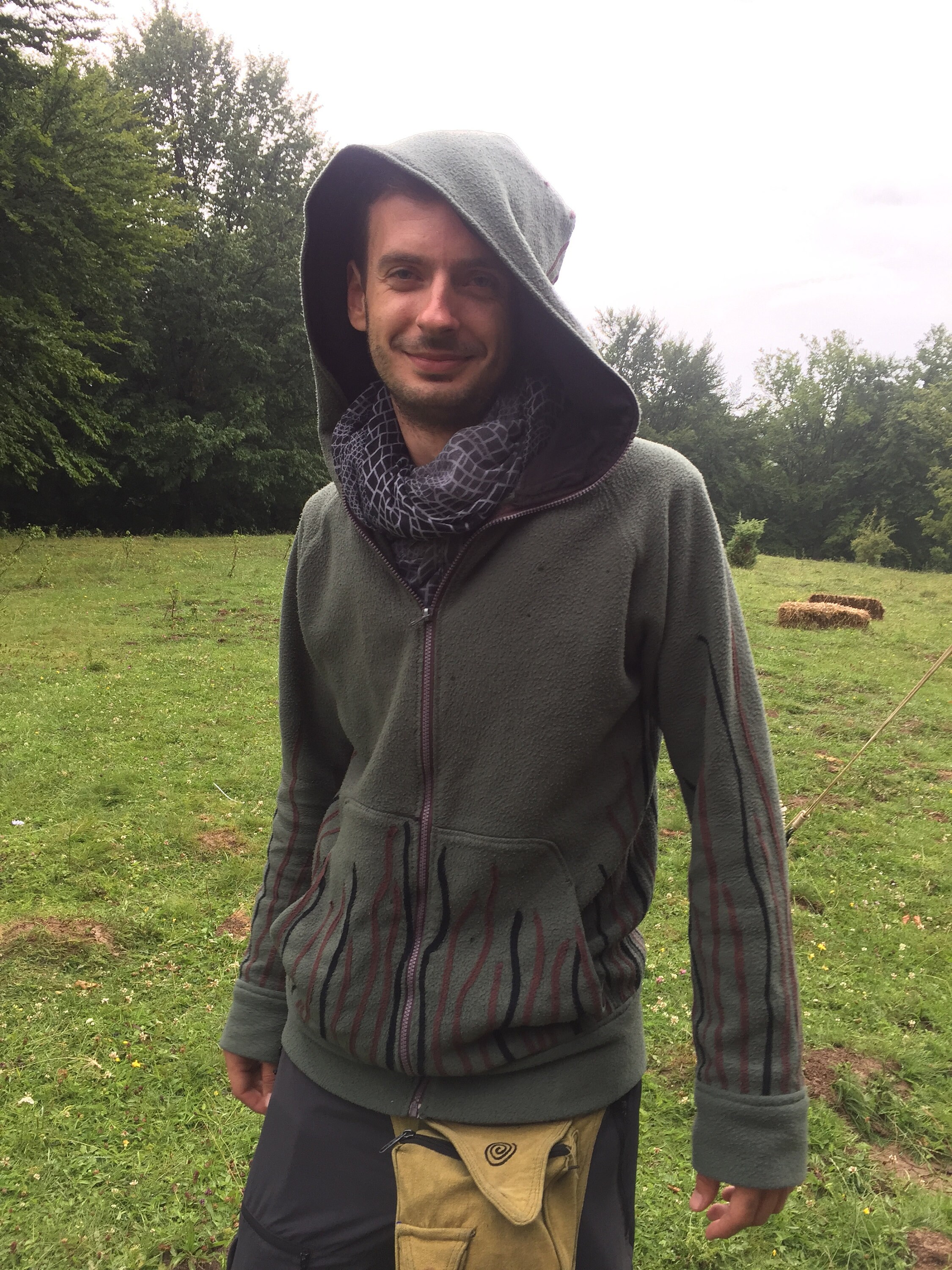 Forest Net Male Fleece Hoody / Men's Elven Hooded Jacket
