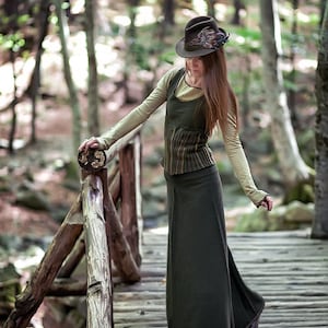 Conjunto de lã de caxemira Woodland Keeper / Vestido Boho / Conjunto de caxemira ritual élfico / Roupa de fada personalizada / Traje de deusa