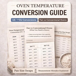 Common Baking Mistakes (Measurement Edition) | US ↔ EU Conversions + Fan Oven Guide | Beginner Baking Printable