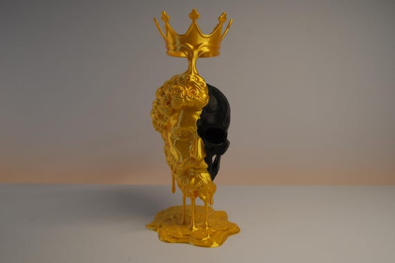 Melting Crown Skull Statue