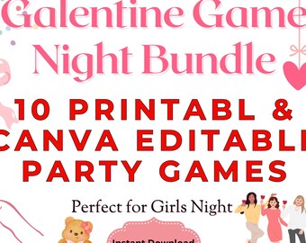 Galentine Party Games Printable | Galentines Day Games Bundle | Girls Night In Activities | Fun Party Games PDF | Valentine Icebreaker