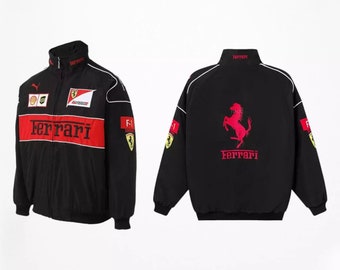 Embroidered Ferrari F1 Jacket Racing Jacket Formula 1 Vintage vintage unisex Y2K 90s StreetwearRacing Christmas gift Men's Clothing