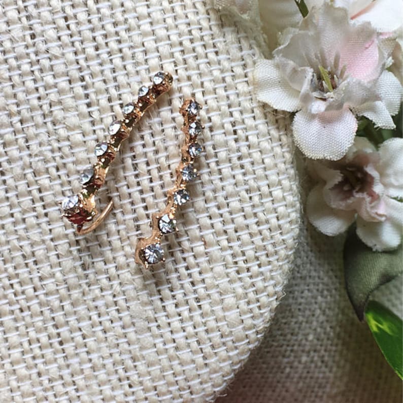 JEWELRY CLEARANCE CZ Cubic Zirconia silver or gold tone Ear Vines Climbers Cuffs Jackets Pins your choice of clear or pink