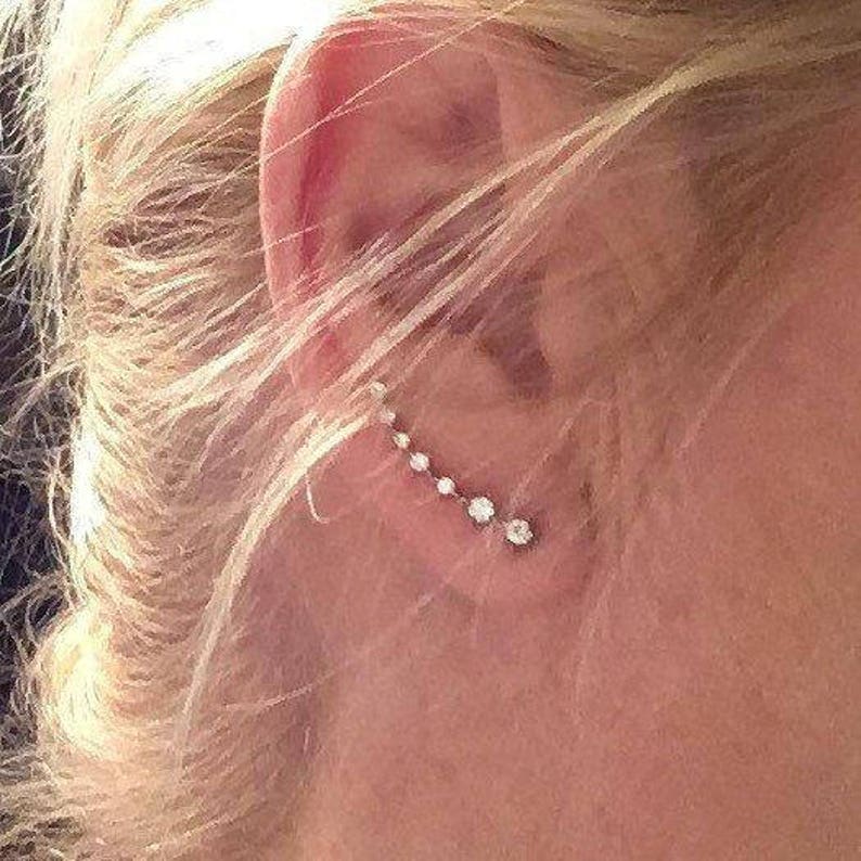 JEWELRY CLEARANCE CZ Cubic Zirconia silver or gold tone Ear Vines Climbers Cuffs Jackets Pins your choice of clear or pink