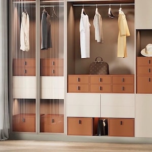 Niestandardowy skórzany organizer do szuflad, futerał na biurko z szufladami, organizer na biżuterię, minimalistyczny schowek, organizacja domu