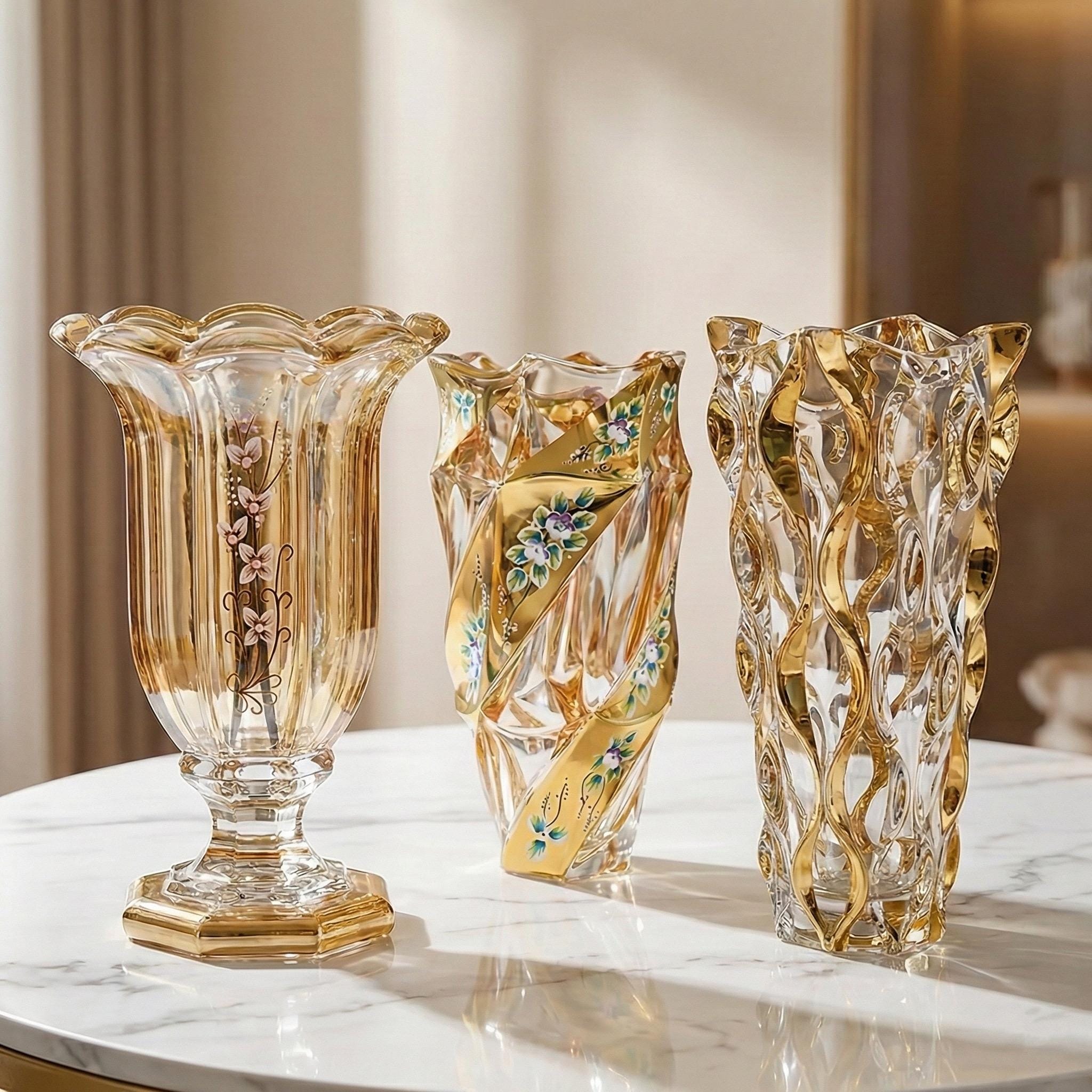 Bohemian glass vase - Etsy 日本