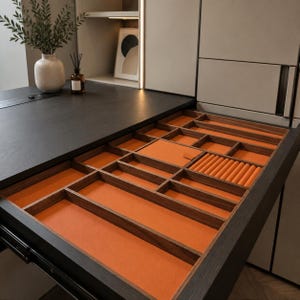 Organizador de joyas de cuero personalizado, inserto para cajón, expositor para anillos y pendientes.