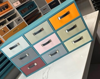 Leather Jewelry Drawer Organizer, Custom Wardrobe Storage Tray, Minimalist Luxury Insert