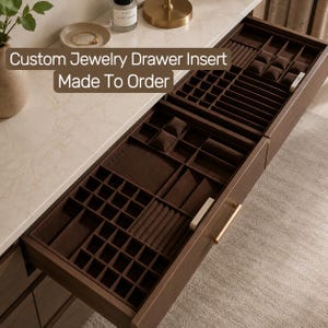 Custom Jewelry Drawer Organizer, Velvet Jewelry Tray Insert, Ring Necklace Bracelet Watch Holder, Closet Storage Organizer