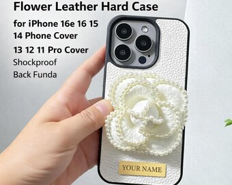 Personalized Leather iPhone Case | Custom Name Leather Cover