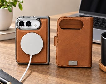 Étui portefeuille magnétique 2 en 1 personnalisé pour iPhone 18 Ultra Fold, porte-cartes amovible en cuir, coque de téléphone antichoc MagSafe
