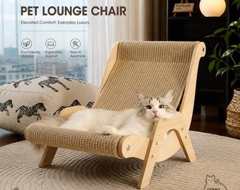 Handcrafted Sisal Cat Scratcher Lounge Chair | Durable Pet Furniture (Eco-Friendly Material)
