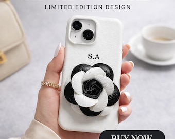 Personalized Floral iPhone Case | Suede Leather, Initial Monogram