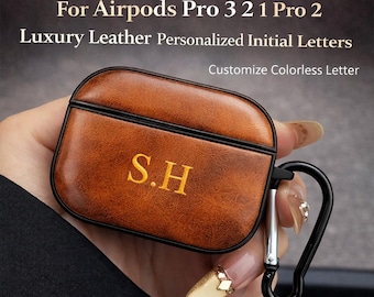 Personalized Leather AirPods Pro Case | Oil Wax Cowhide Cover