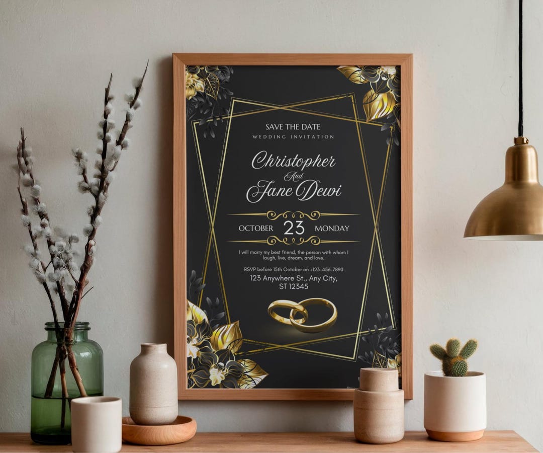 Exclusive DIY Wedding Invitation Template, Editable in Canva, Printable ...