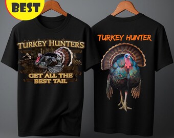 Camiseta "Los cazadores de pavos obtienen las mejores colas", divertida camiseta de caza de pavos, regalo de Acción de Gracias para cazadores, camiseta gráfica para exteriores, ropa de cazador