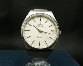 Vintage Mens Meister-Anker Watch With Date & Original Band - Serviced Gift For Him