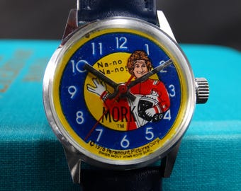 Rare Vintage Mork & Mindy 1978 Mechanical Wrist Watch