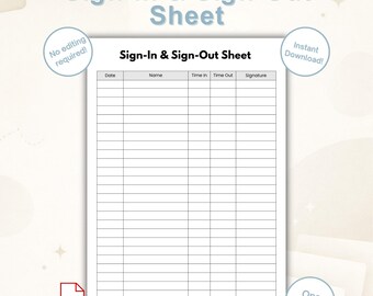 Aanmeldingsblad Afdrukbaar | Aanmeldingslog werknemer | Aanmeldingsformulier bezoeker | Inlogblad dagelijks pdf-bestand direct downloaden