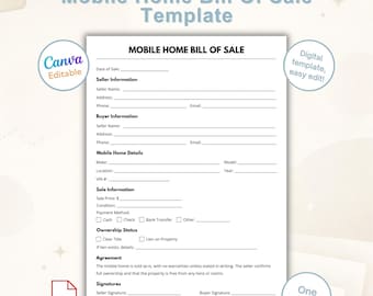 Sjabloon verkoopfactuur stacaravan | Bewerkbaar formulier voor thuisverkoop | Afdrukbaar verkoopcontract onroerend goed | Pdf direct downloaden