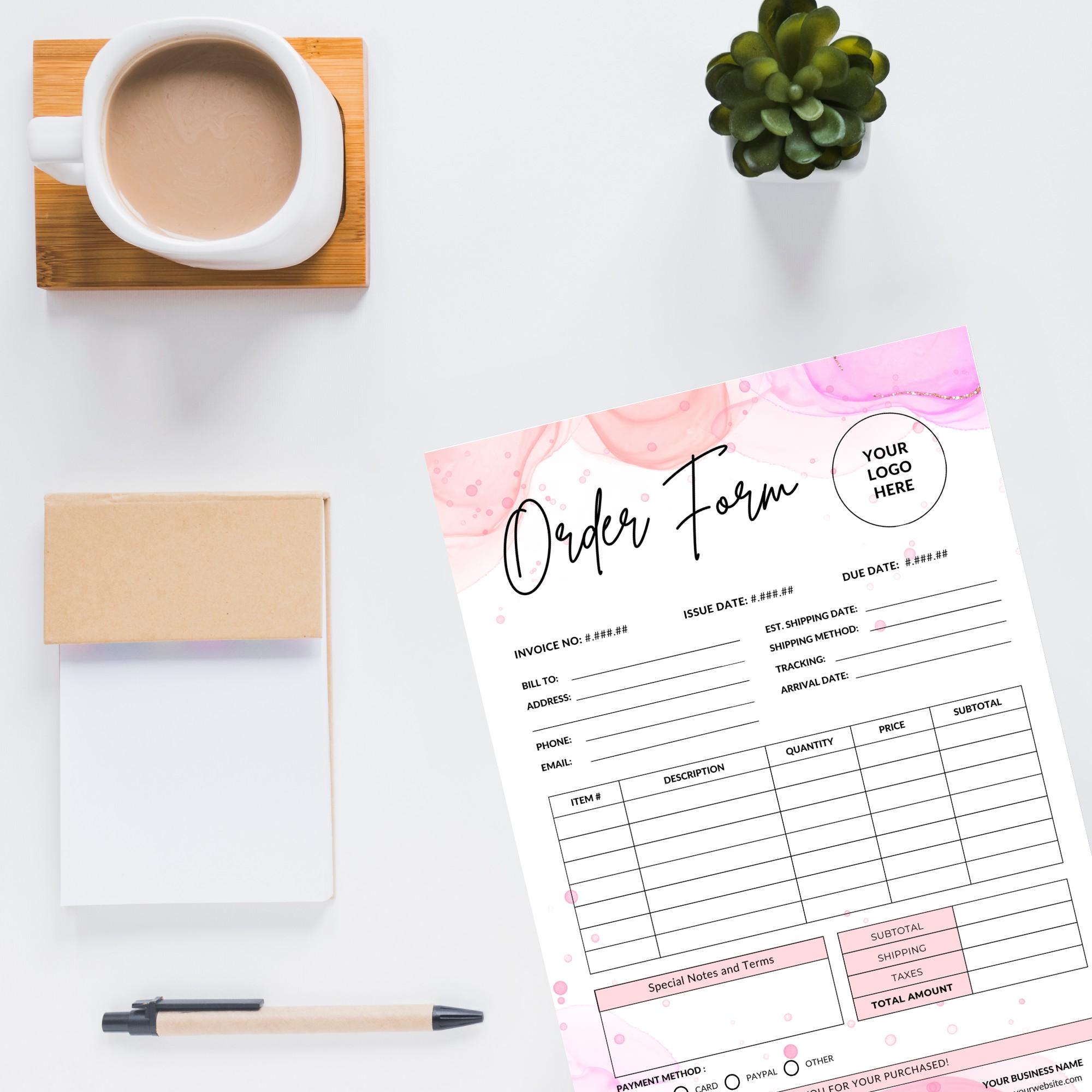 Editable Order Form Template | Canva Order Form for Small Business - Etsy