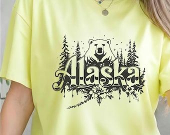 Alaska Bear Forest Kids T-Shirt | Youth Apparel Gift