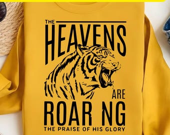 Roaring Tiger Christian T-Shirt, Heavens Praise, Religious Apparel