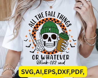 Punk Rock Skeleton Fall T-Shirt, Blink-182 Inspired