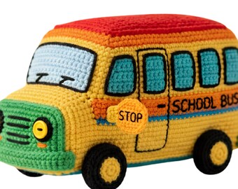 Crochet School Bus PNG | Amigurumi Nursery Clipart (Digital Download)