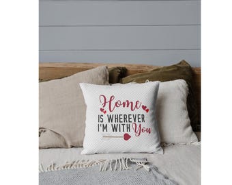 Romantic Script Pillow Cover, Valentines Day Gift, Farmhouse Decor