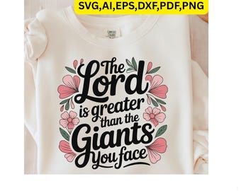 Floral Christian Sweatshirt, The Lord Is Greater Crewneck