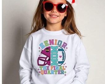 Senior Mom Football Sweatshirt, Class of 2026 Graduation Gift