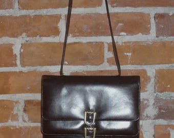 Vintage Bernele Made in Spain Dark Brown Shoulder  Bag