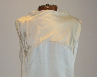 Vintage 1960 Cream Satin Cocktail Dress
