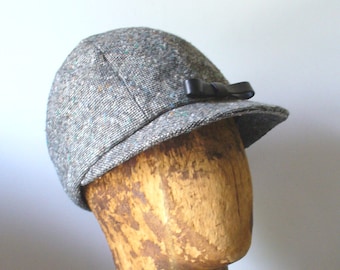 Vintage Adolfo II Tweed Jockey's  Hat