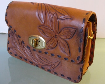 Vintage Mexico Tooled Leather Pouch
