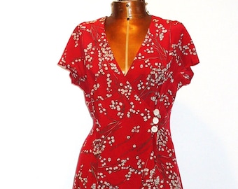 Vintage J. Peterman Silk Wrap  Dress Size 4