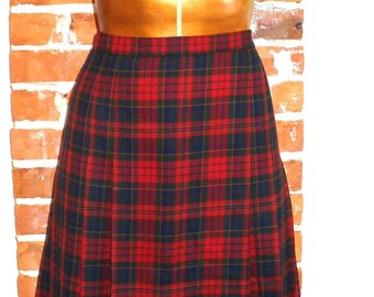 Vintage Pendleton Plaid Box Pleat Skirt Size 10