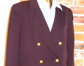 Vintage Brooks Brothers Claret Wool Preppy Blazer Size 8