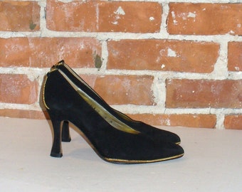 Sesto Meucci Black Suede Leather Pumps Size 6 M US